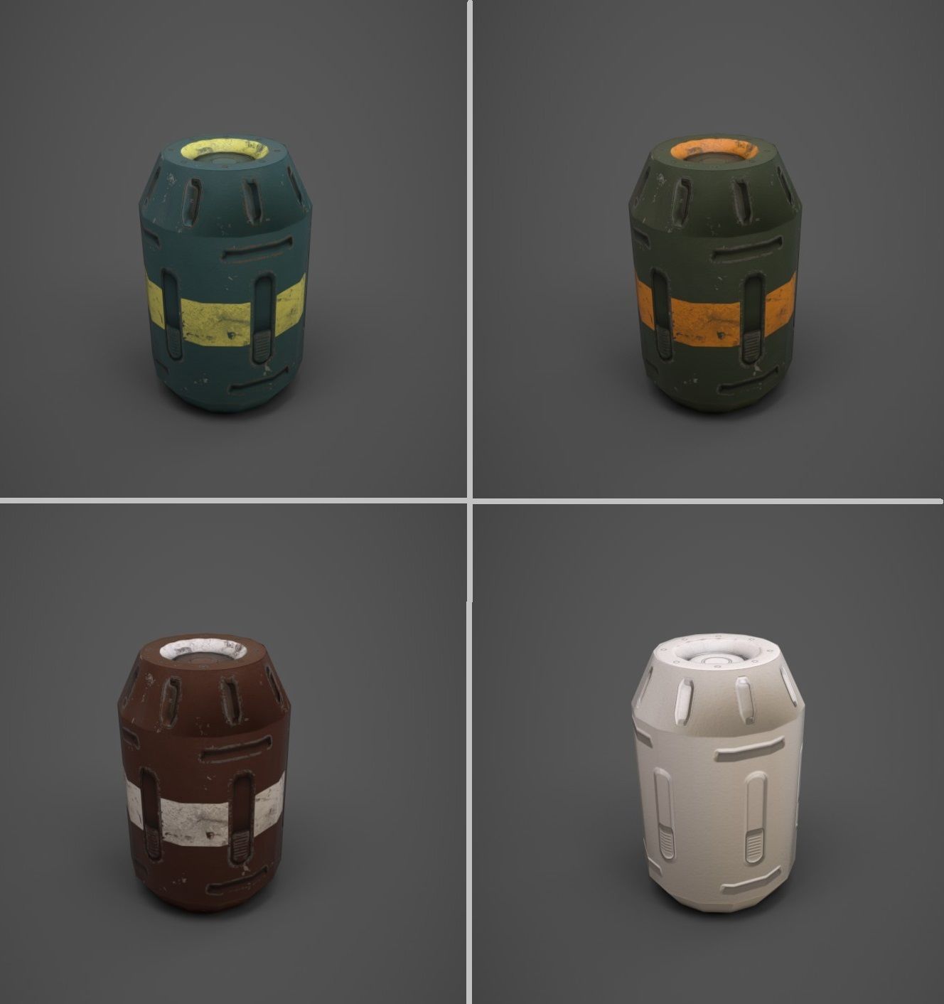 3D Sci-fi containers pack  Low-poly 3D model_6
