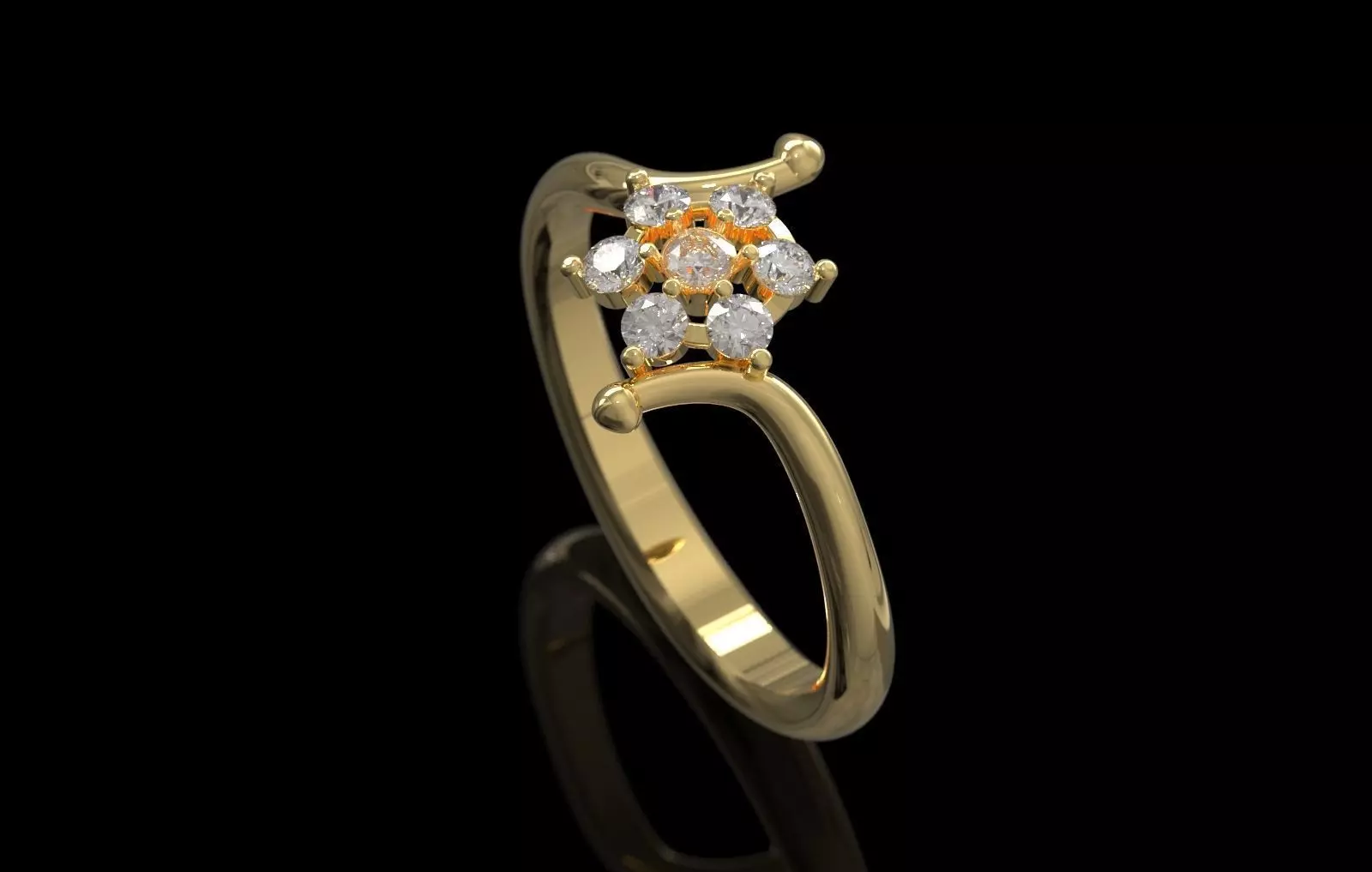 Flower Ring Jewelry 3D print model