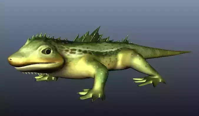 Lizard 3D Model with spikes Low-poly 3D model
