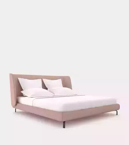 Bed with round headboard 3D model