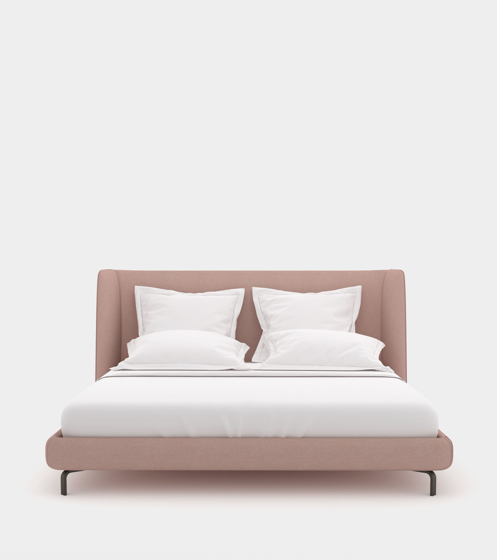 Bed with round headboard 3D model_1