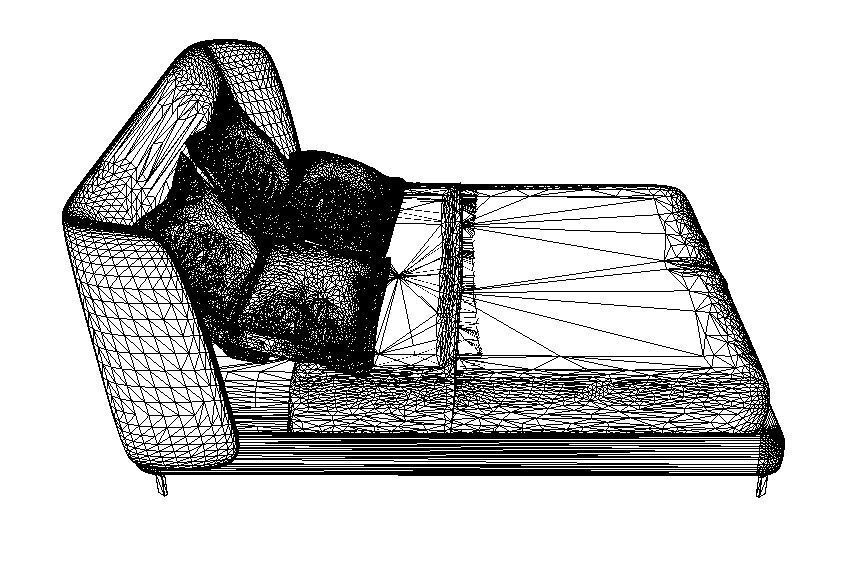 Bed with round headboard 3D model_2