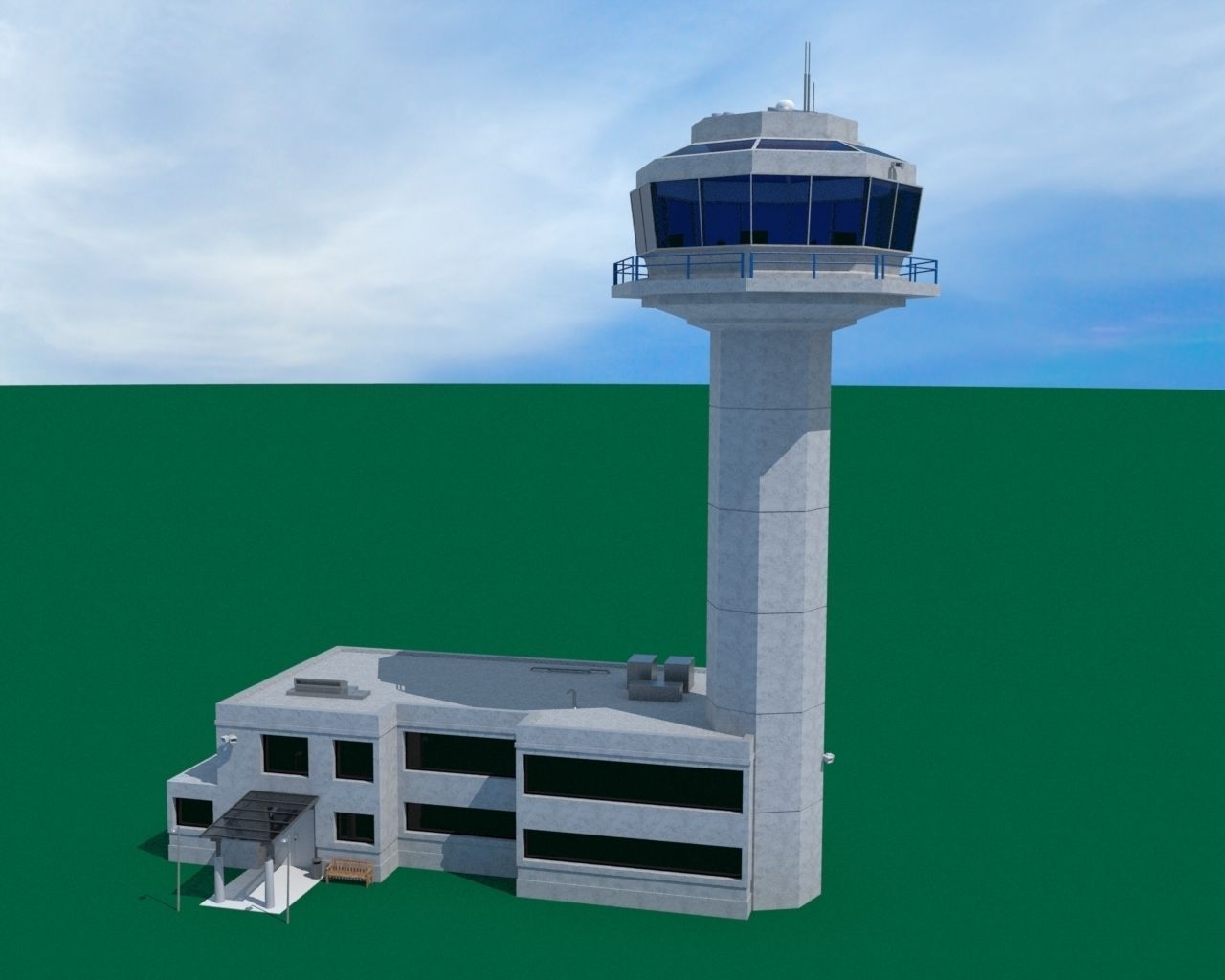 Air Traffic Control Tower 3d Model