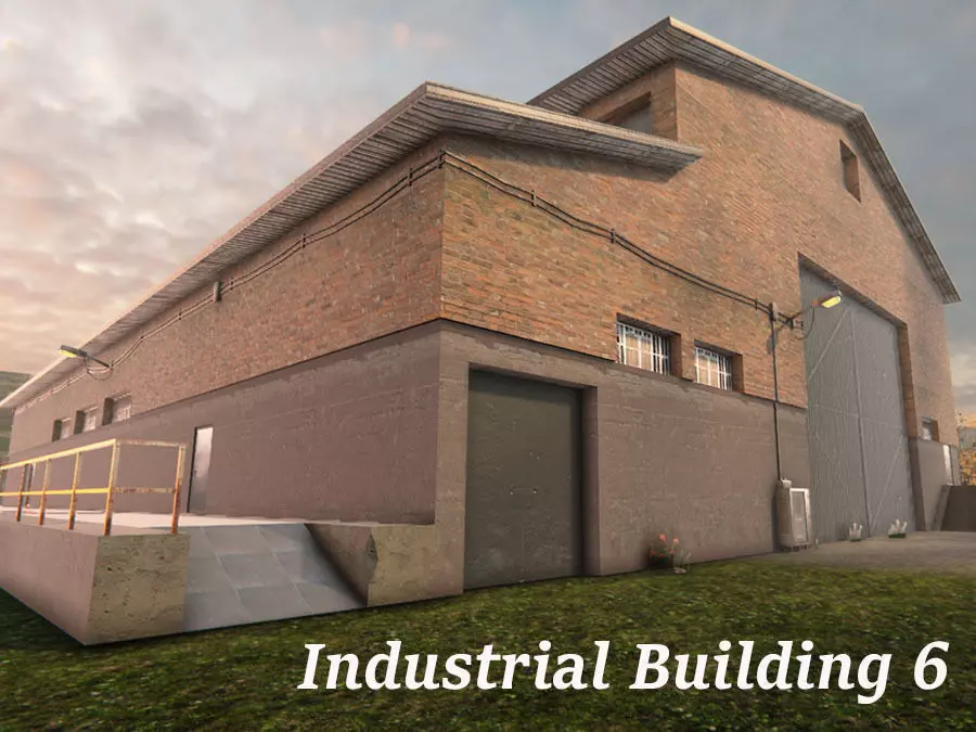 Industrial Building 6 Low-poly 3D model_0