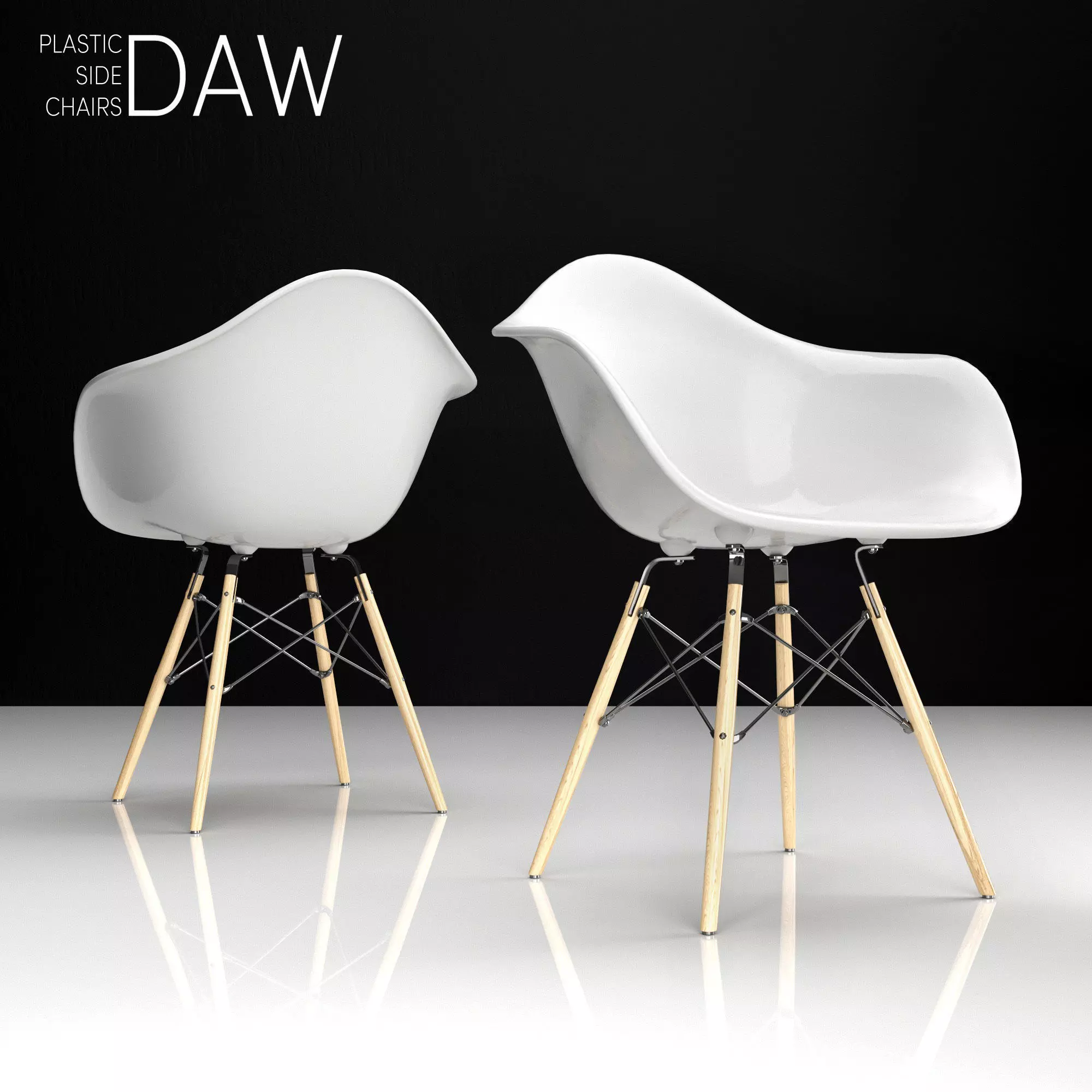 Eames DAW plastic side chair 3D model