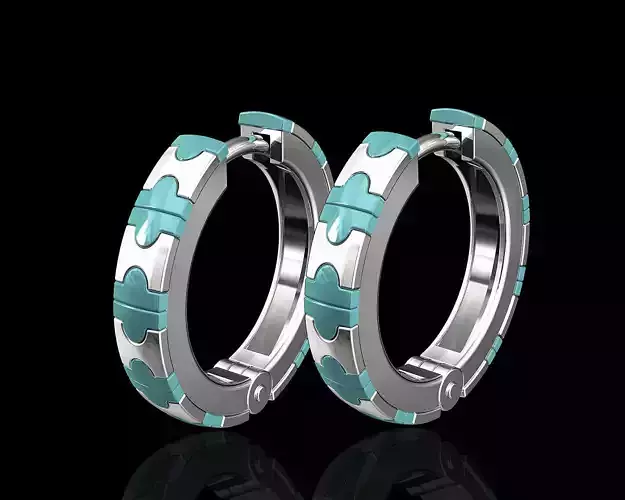 Enamel hoop earrings