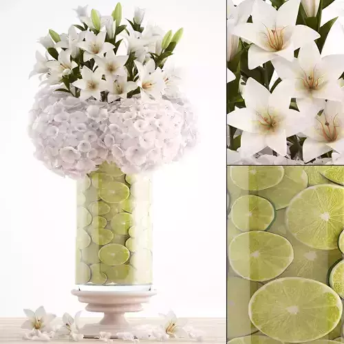 Decorative bouquet of flowers 3D model