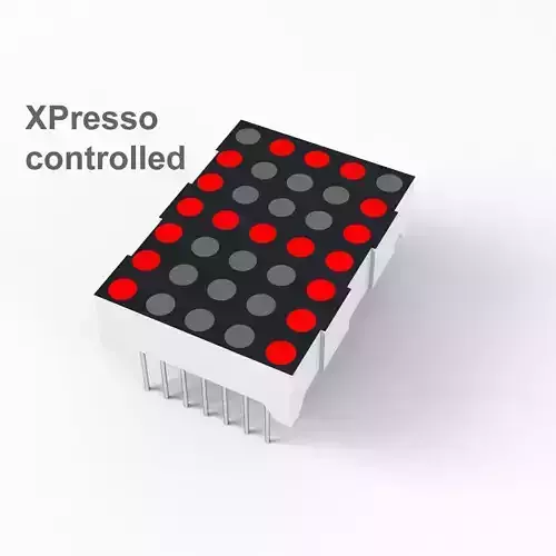 LED Dot Matrix Display - XPresso controlled 3D model