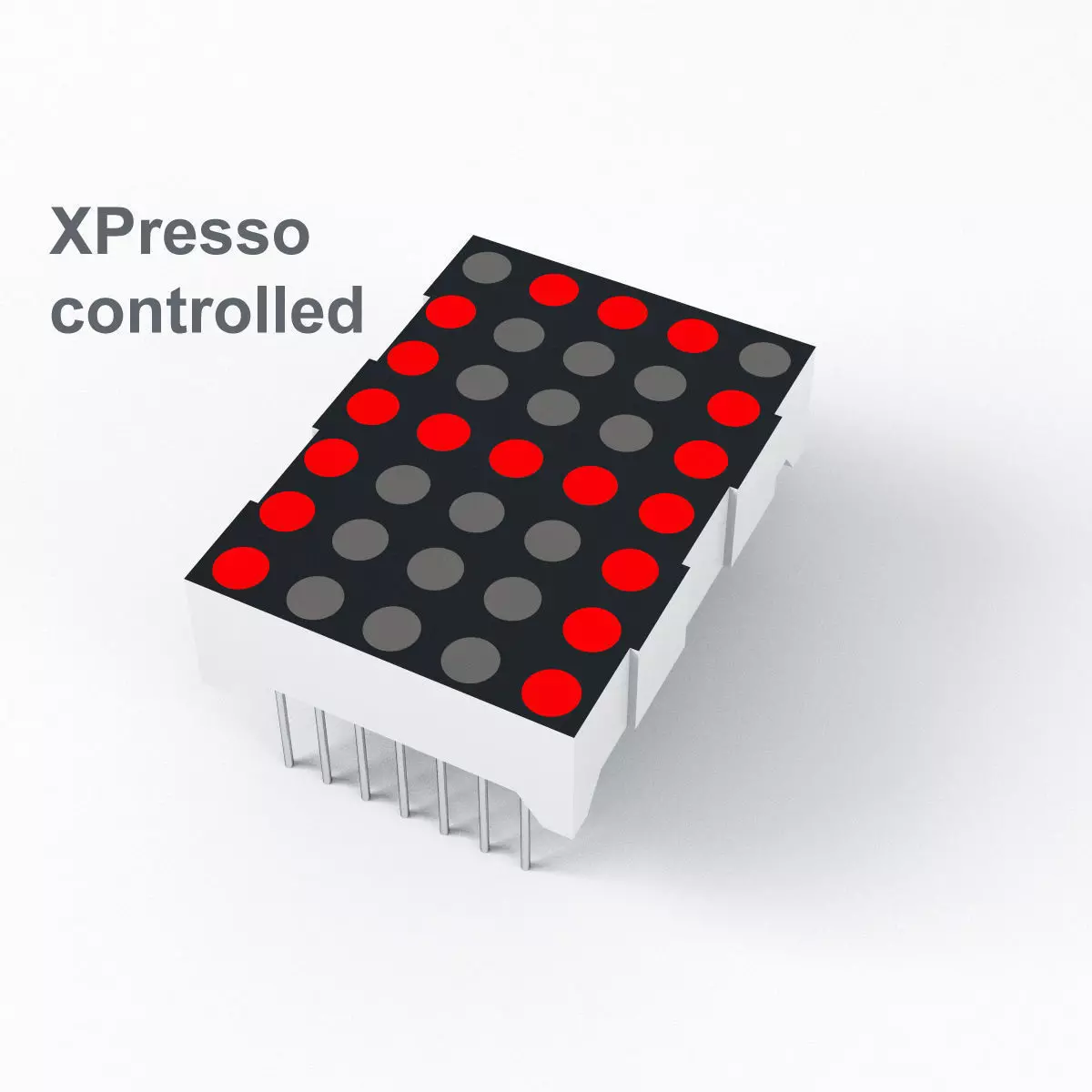 LED Dot Matrix Display - XPresso controlled 3D model_0
