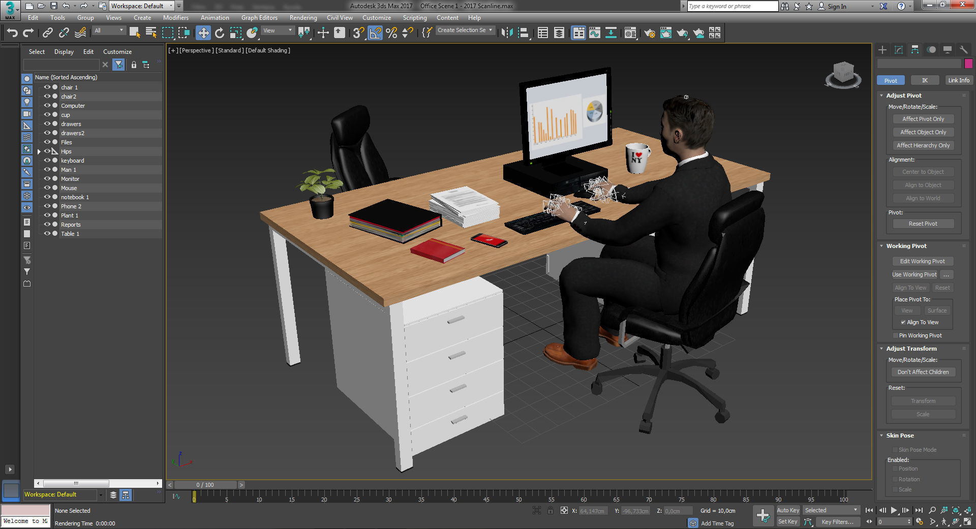 Office Scene 1 Low-poly 3D model_7