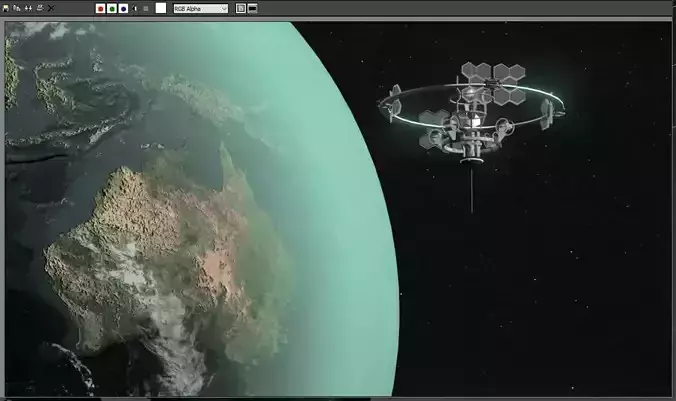 Animated Sci-Fi Space Station Scene 3D model