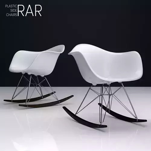 Eames RAR plastic side chairs 3D model