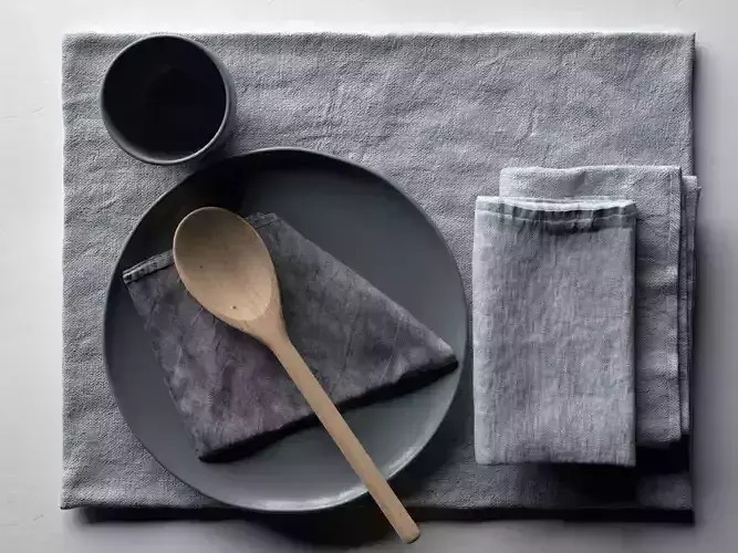 Napkins with Tableware 3D model