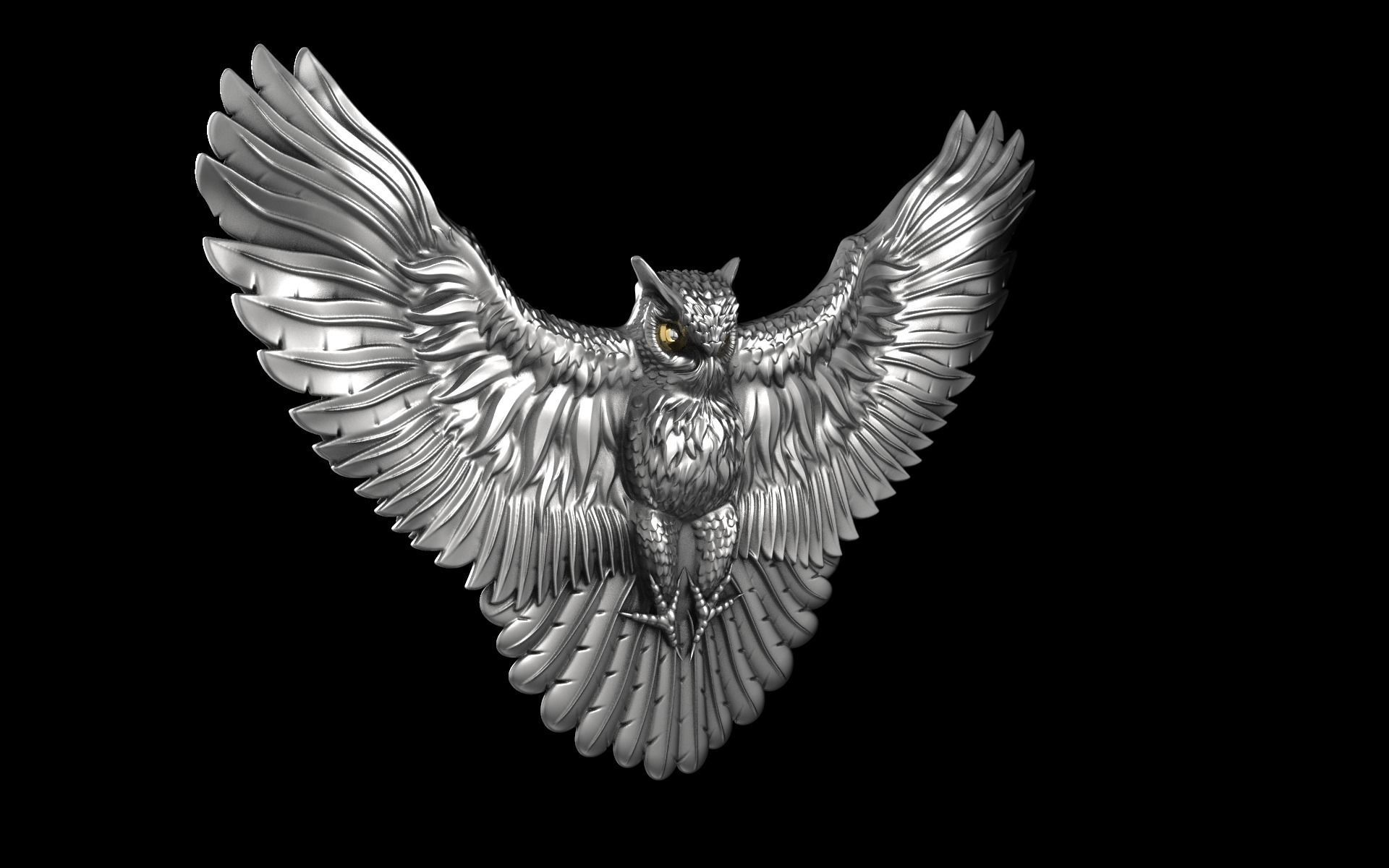 Owl attacks 3D print model_2