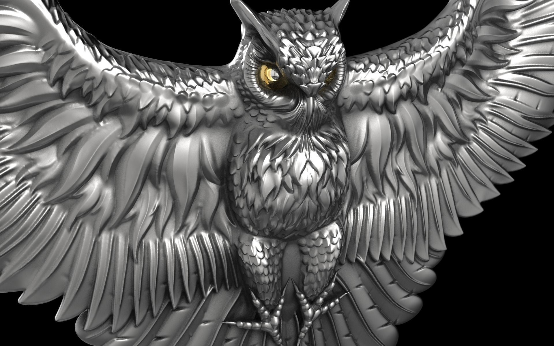 Owl attacks 3D print model_6