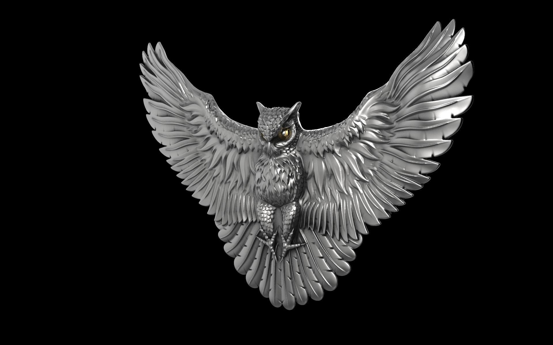 Owl attacks 3D print model_1