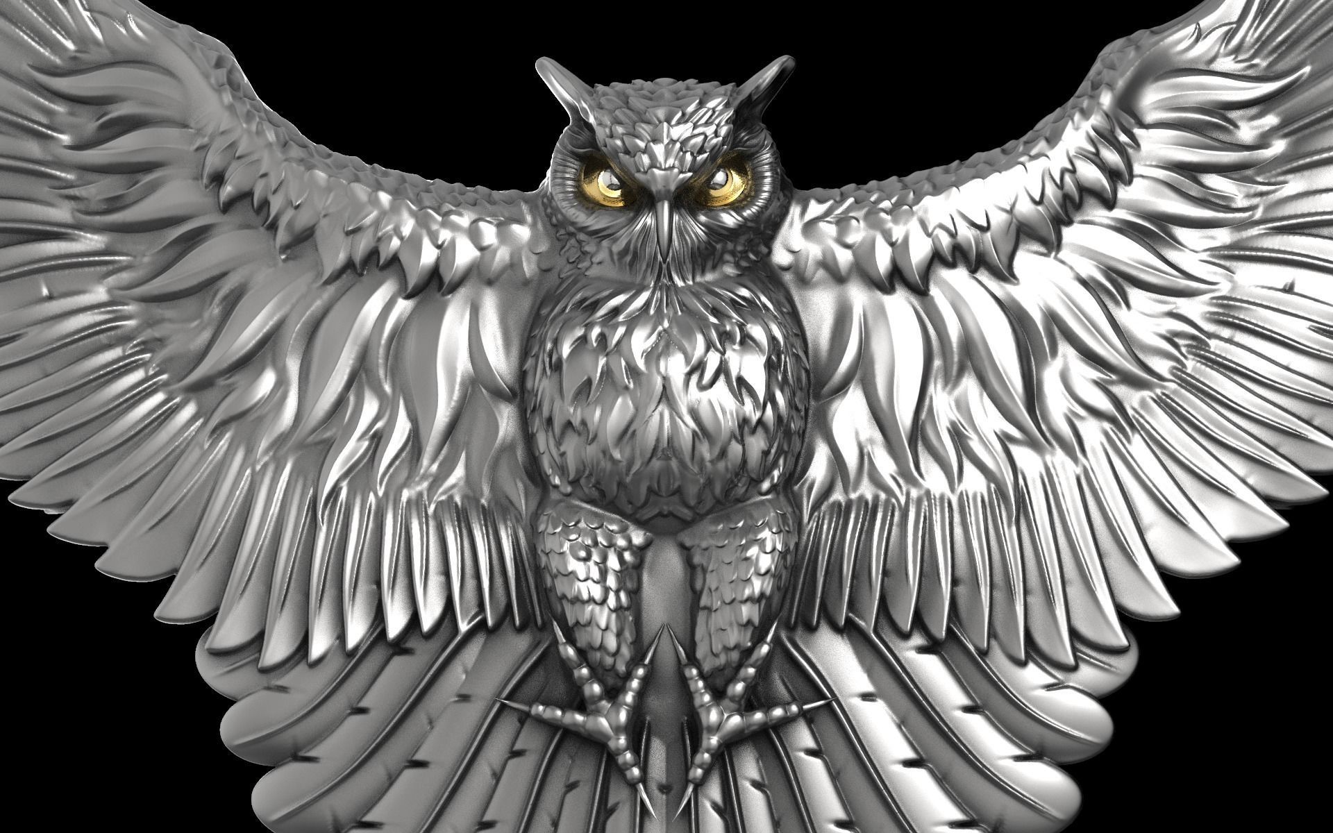 Owl attacks 3D print model_5