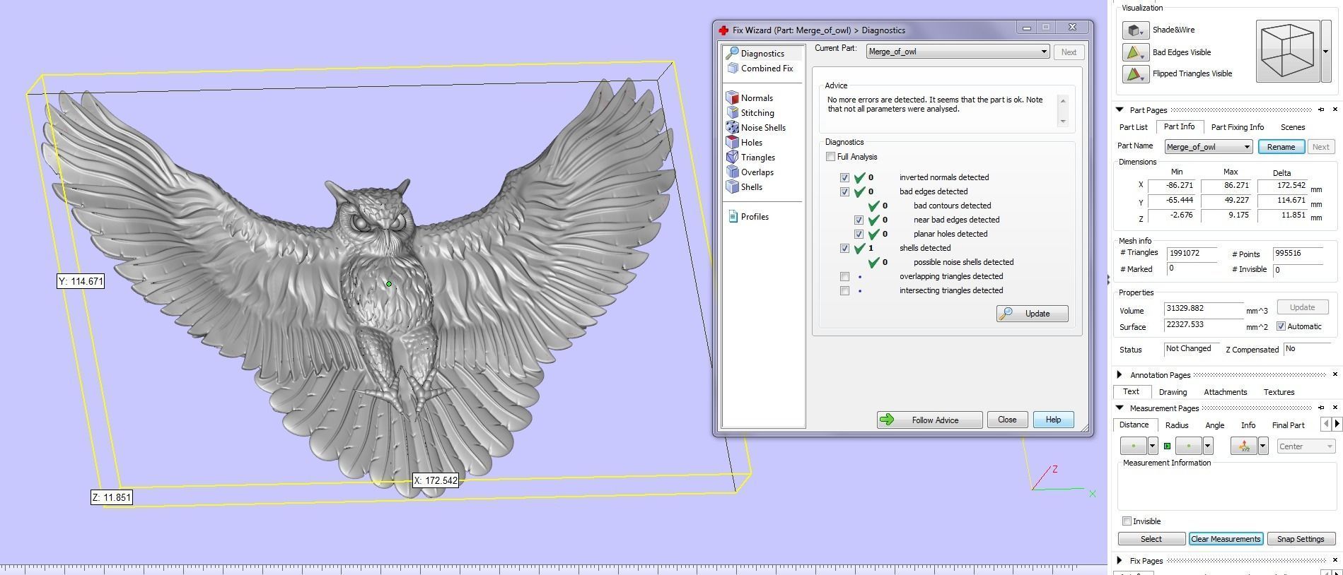 Owl attacks 3D print model_7