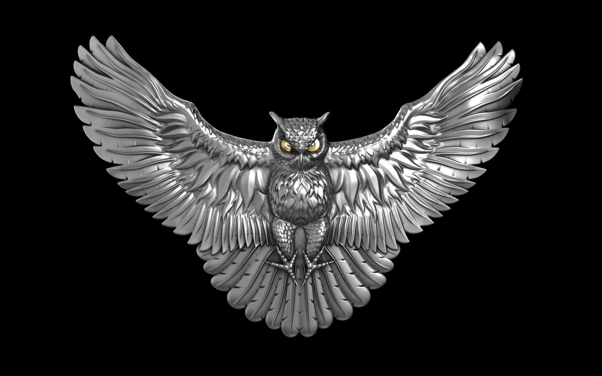 Owl attacks 3D print model_3