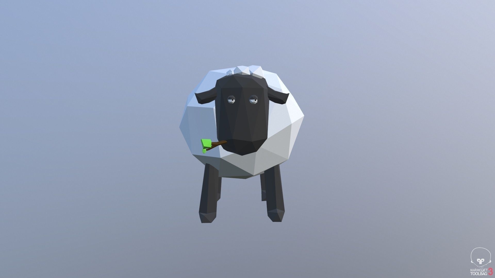 Low-poly cartoon sheep Free low-poly 3D model_3
