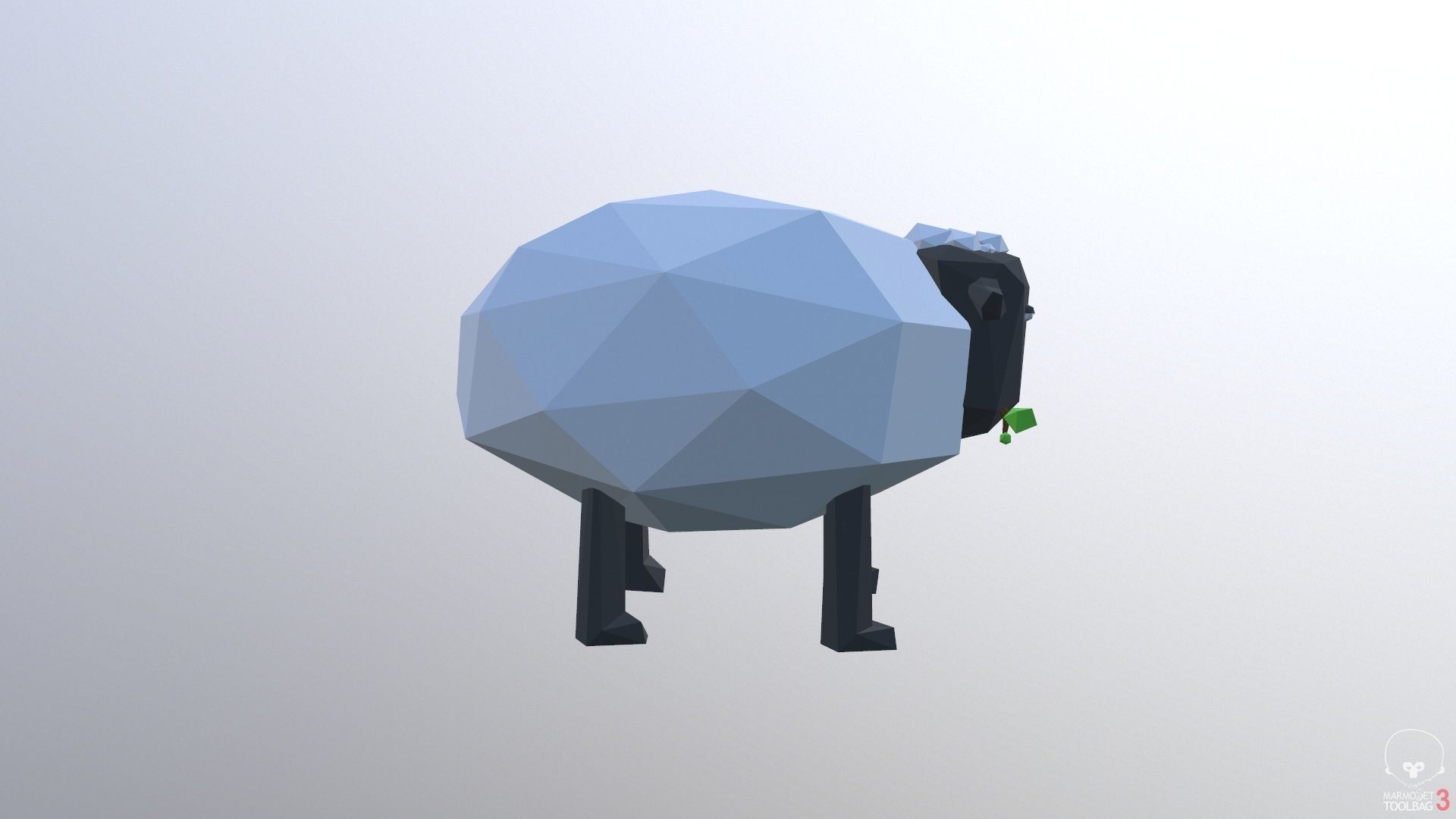 Low-poly cartoon sheep Free low-poly 3D model_4