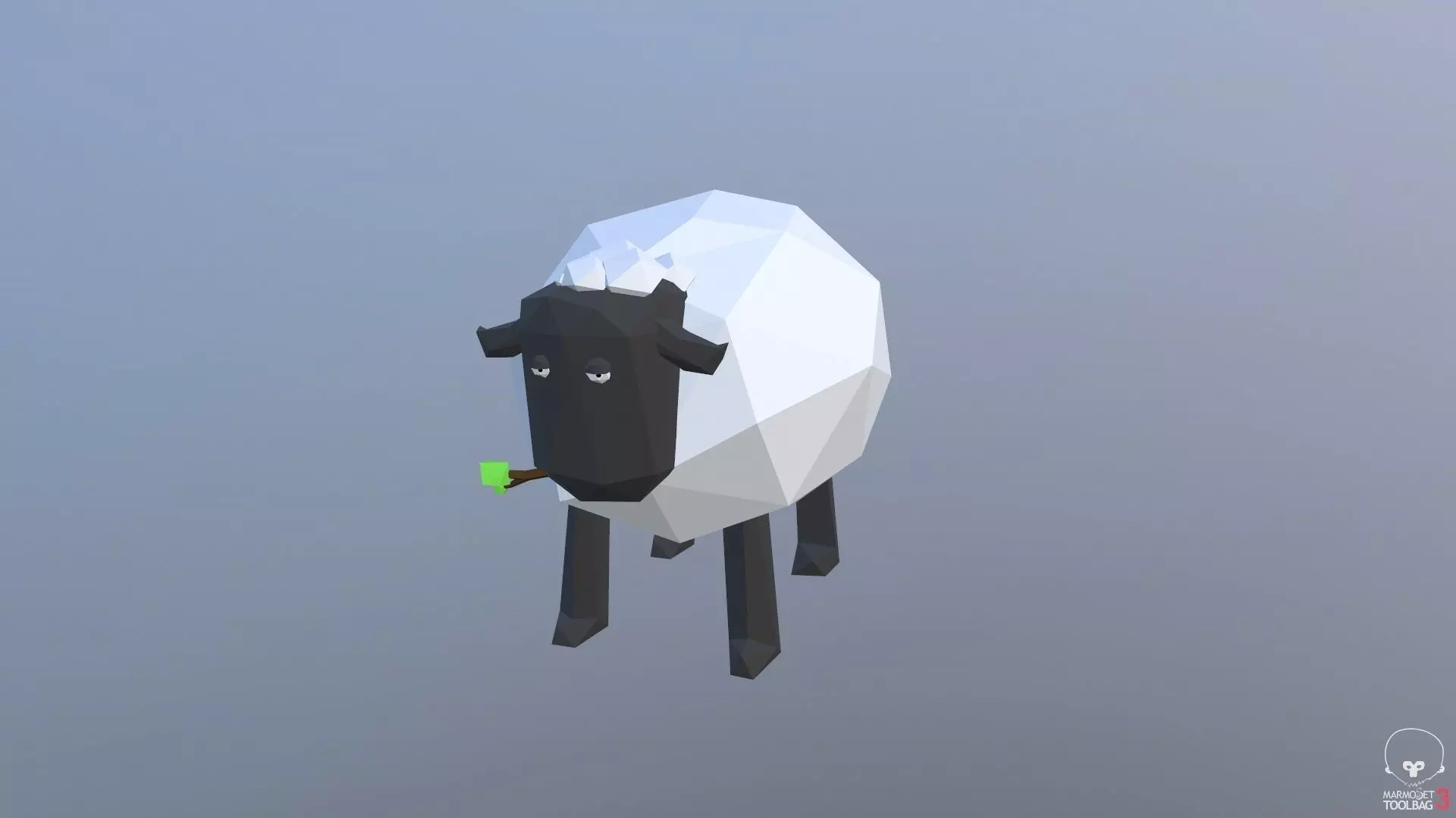 Low-poly cartoon sheep Free low-poly 3D model_0