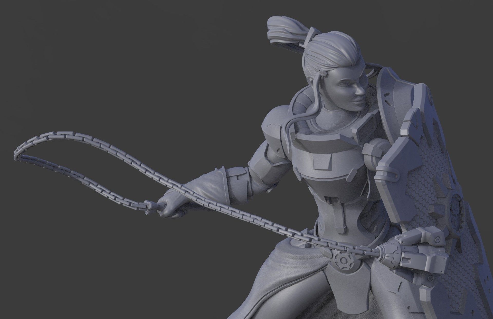 Brigitte - Overwatch Fanart Miniature 3D print model_4