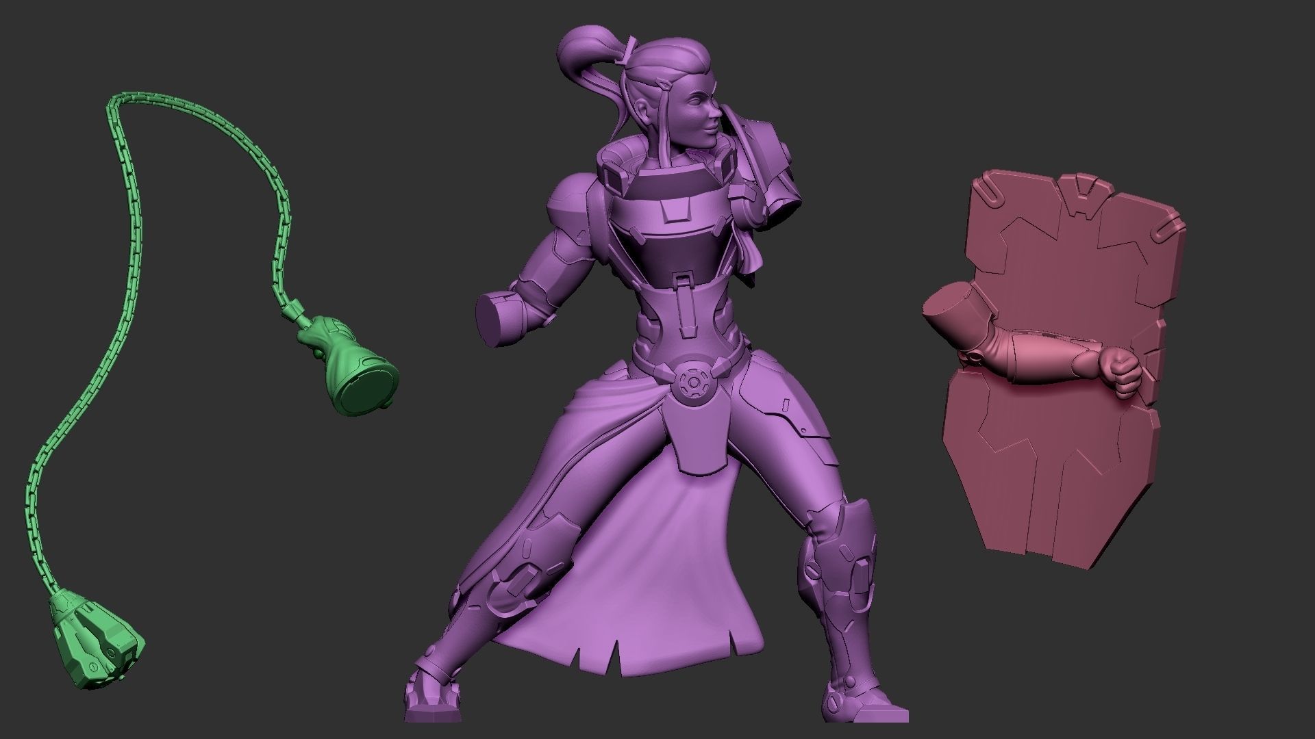 Brigitte - Overwatch Fanart Miniature 3D print model_5