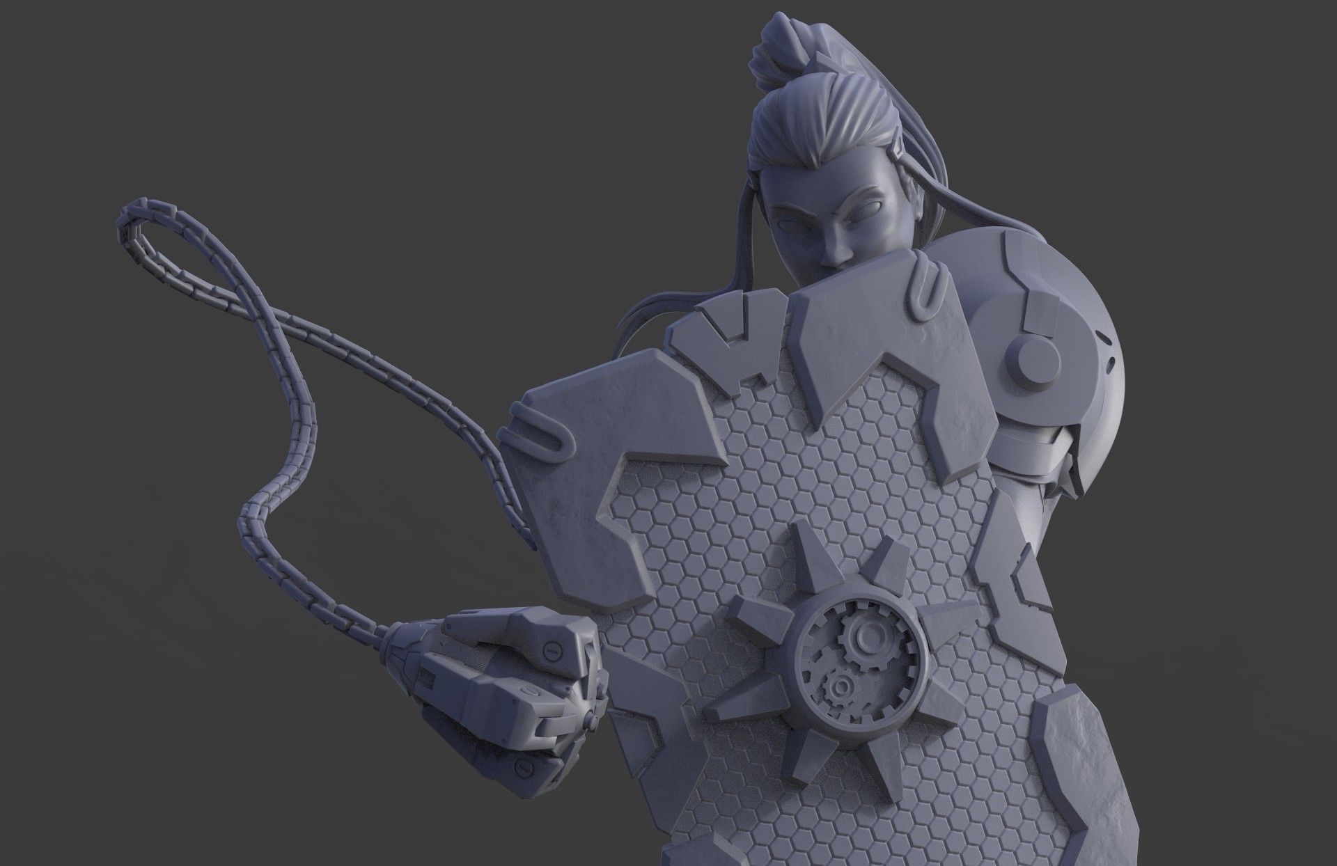 Brigitte - Overwatch Fanart Miniature 3D print model_3