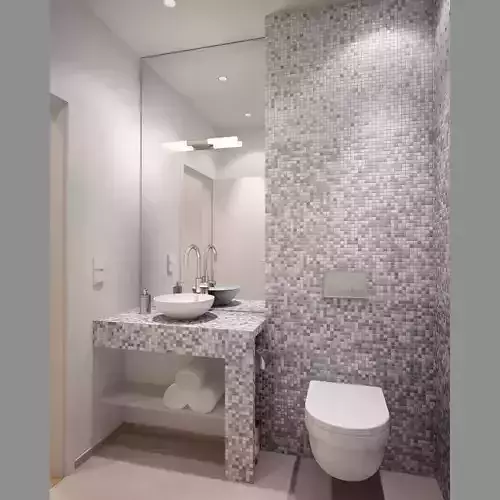 Small Bathroom Restroom Interior Scene 3D model