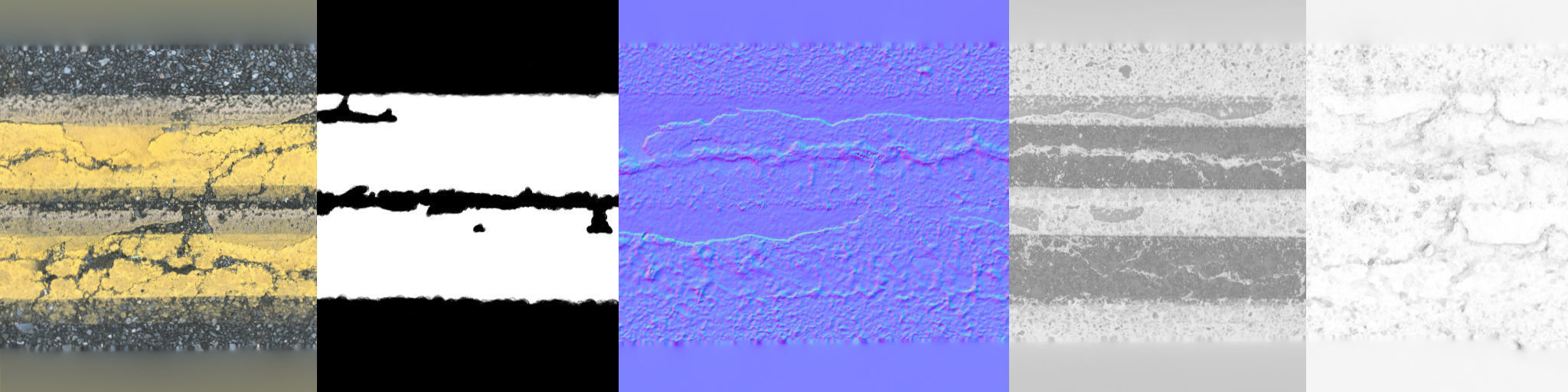 PBR Scanned Road Decals 5 Pack Texture_5