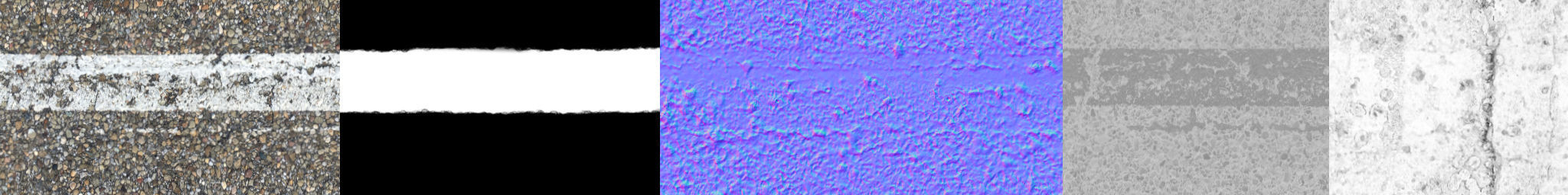 PBR Scanned Road Decals 5 Pack Texture_4