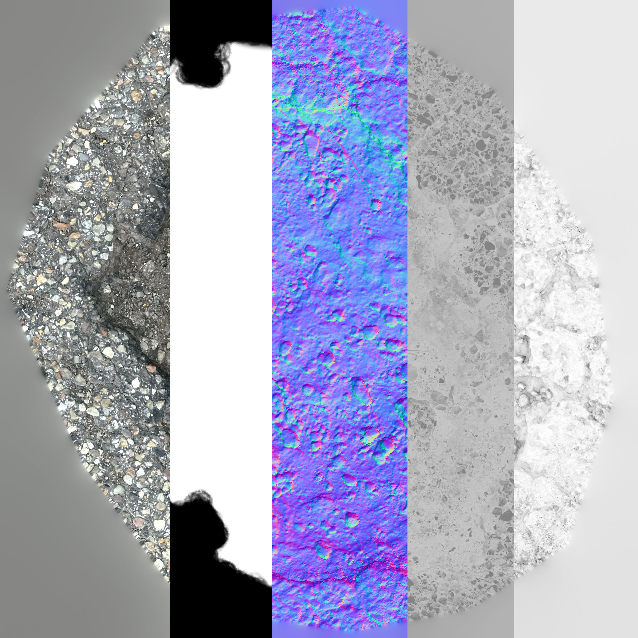 PBR Scanned Road Decals 5 Pack Texture_2