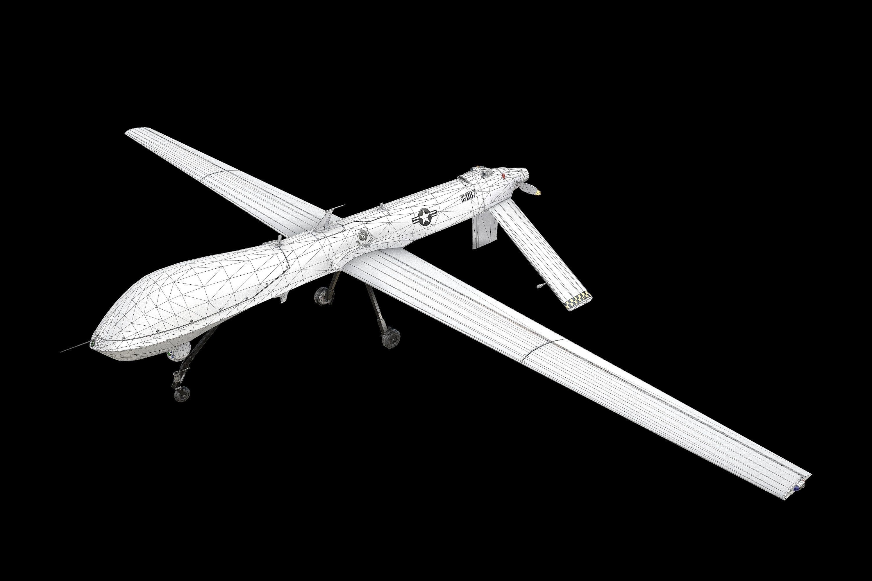PREDATOR MQ-1A Low-poly 3D model_11