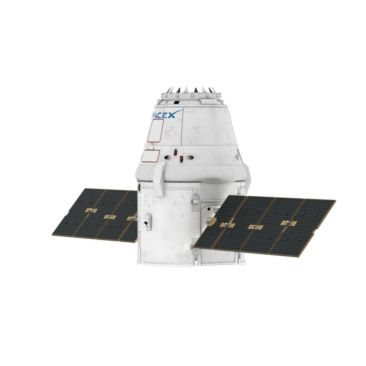 SpaceX Falcon 9 and Dragon Cargo Capsule 3D model_23