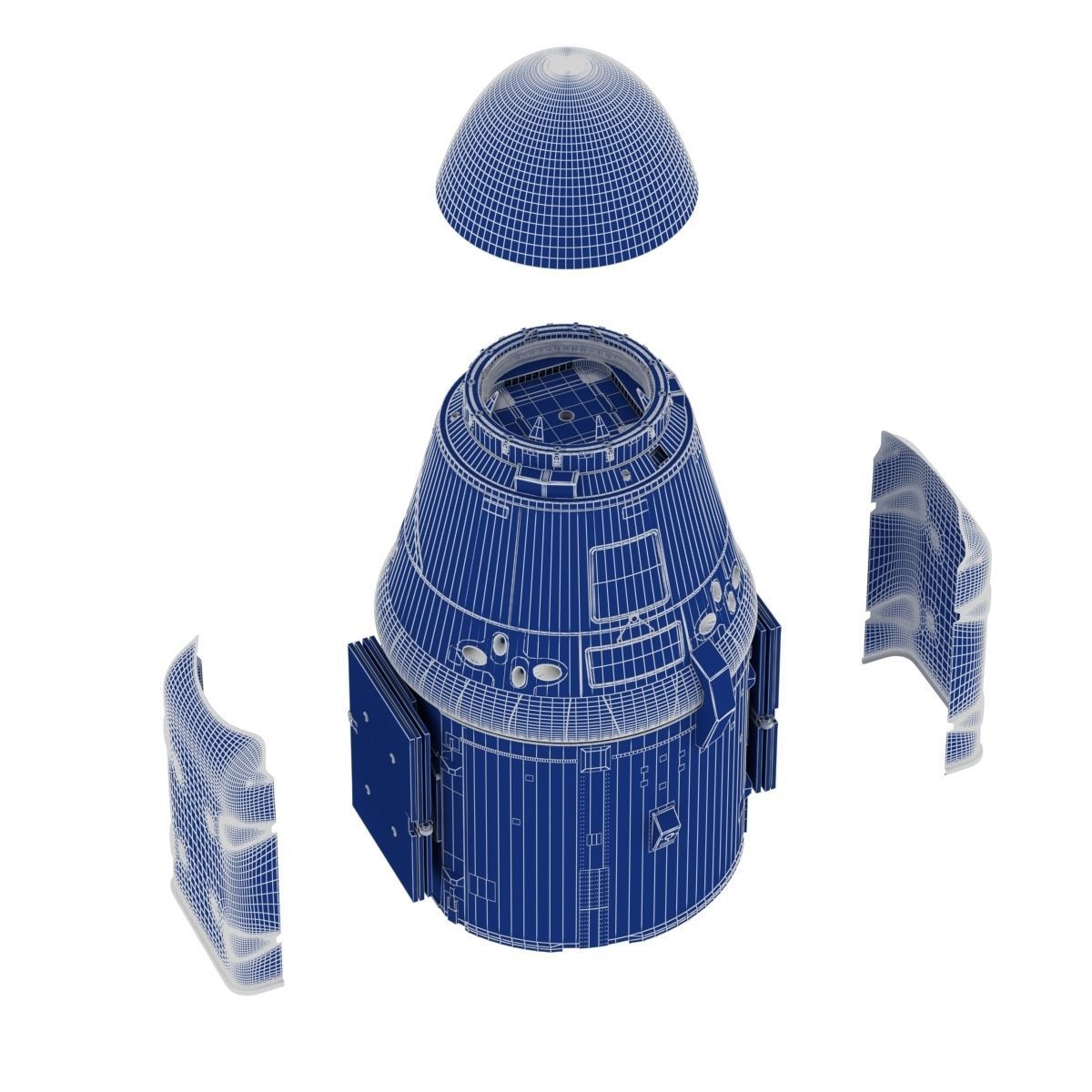 SpaceX Falcon 9 and Dragon Cargo Capsule 3D model_41
