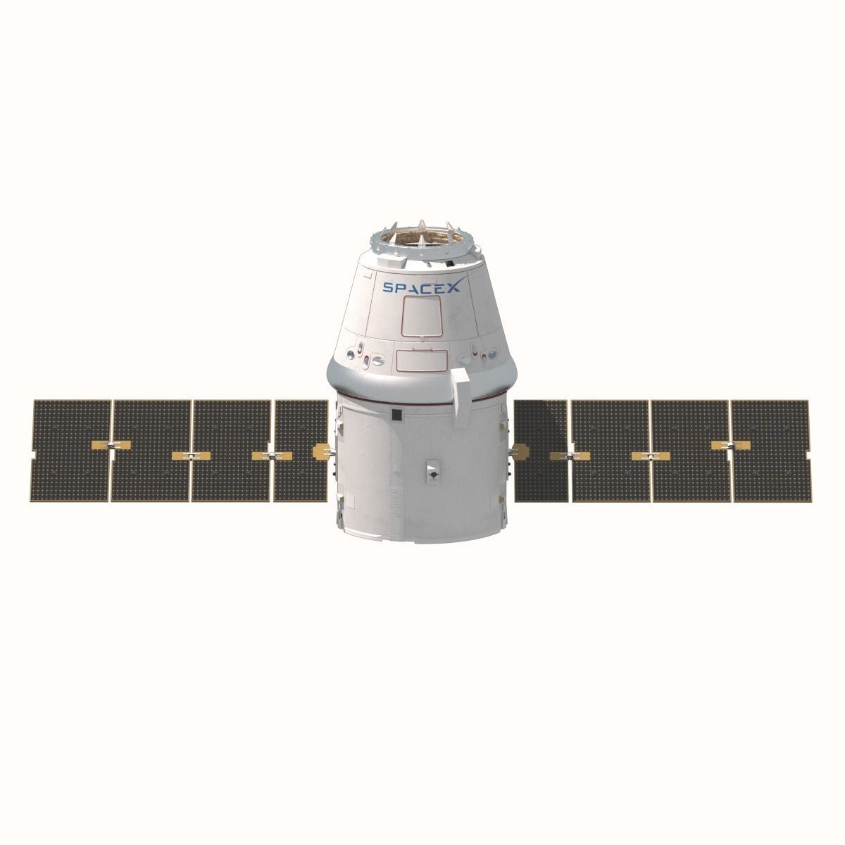 SpaceX Falcon 9 and Dragon Cargo Capsule 3D model_27