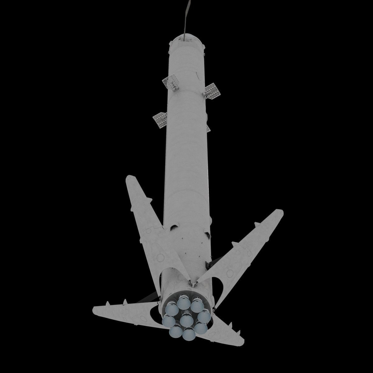 SpaceX Falcon 9 and Dragon Cargo Capsule 3D model_48