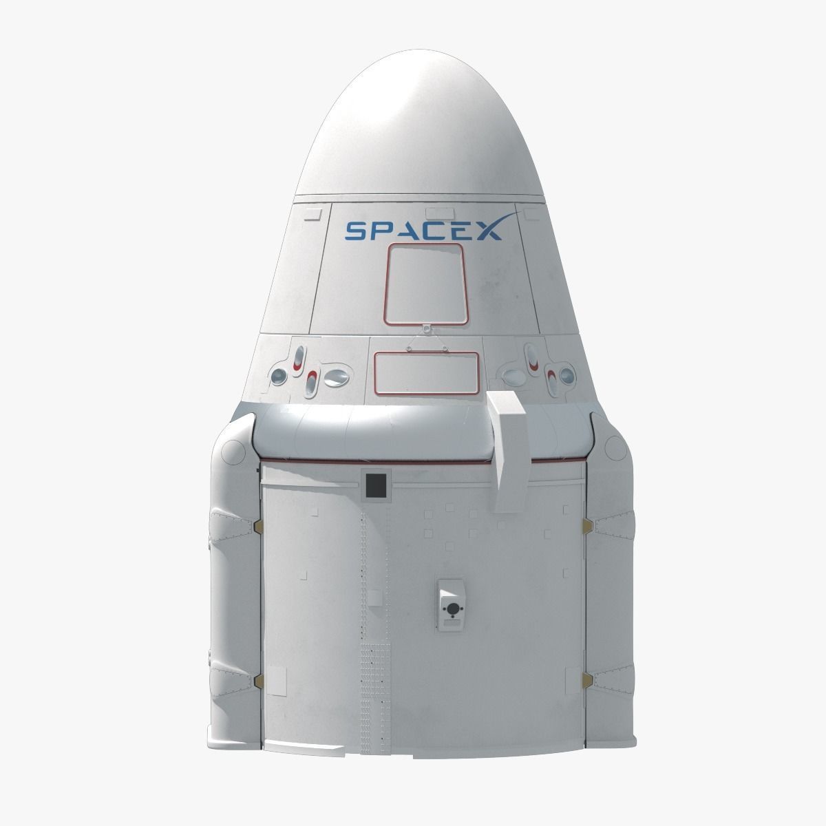 SpaceX Falcon 9 and Dragon Cargo Capsule 3D model_19
