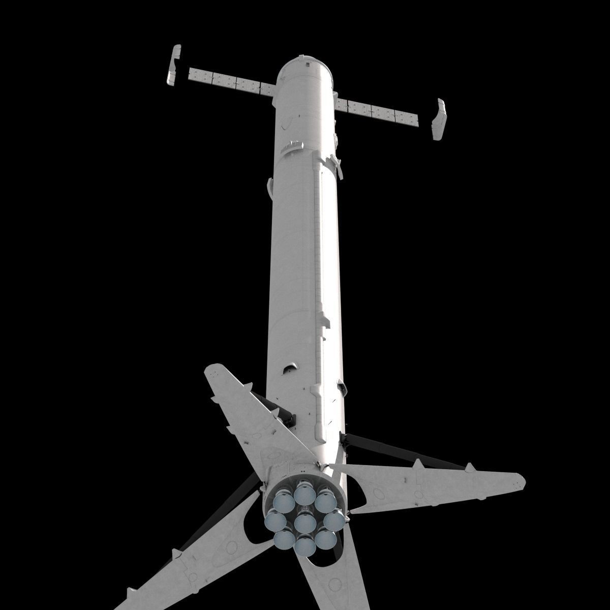 SpaceX Falcon 9 and Dragon Cargo Capsule 3D model_49