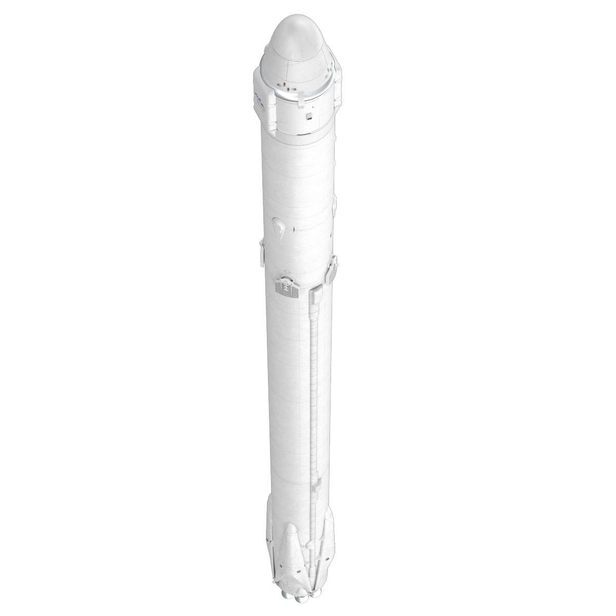 SpaceX Falcon 9 and Dragon Cargo Capsule 3D model_8