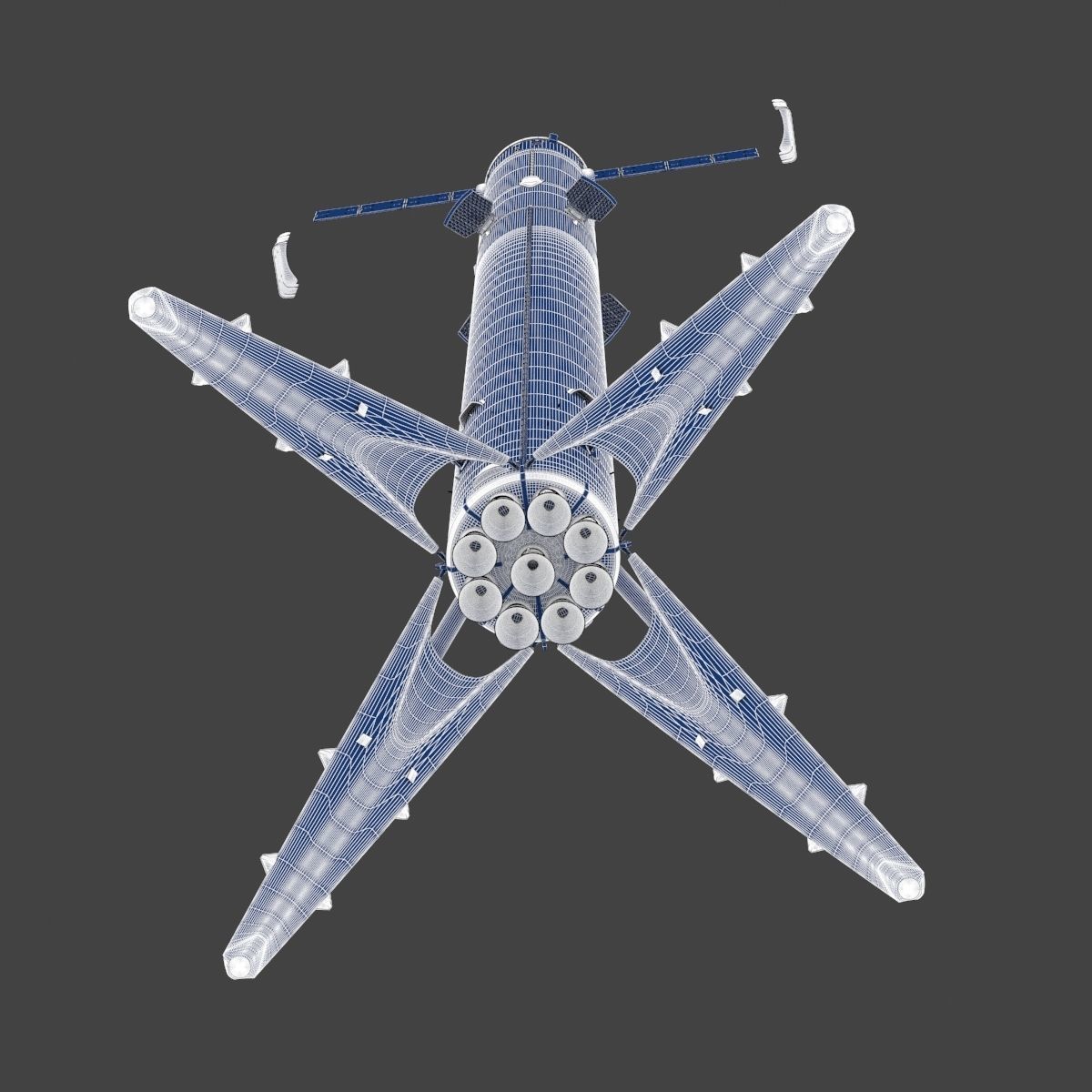 SpaceX Falcon 9 and Dragon Cargo Capsule 3D model_46