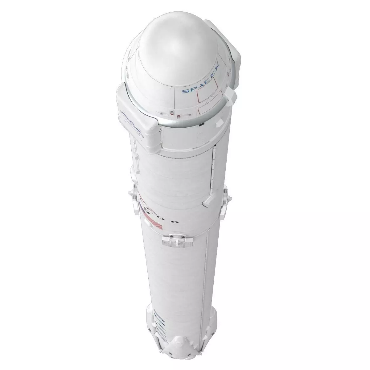SpaceX Falcon 9 and Dragon Cargo Capsule 3D model_0