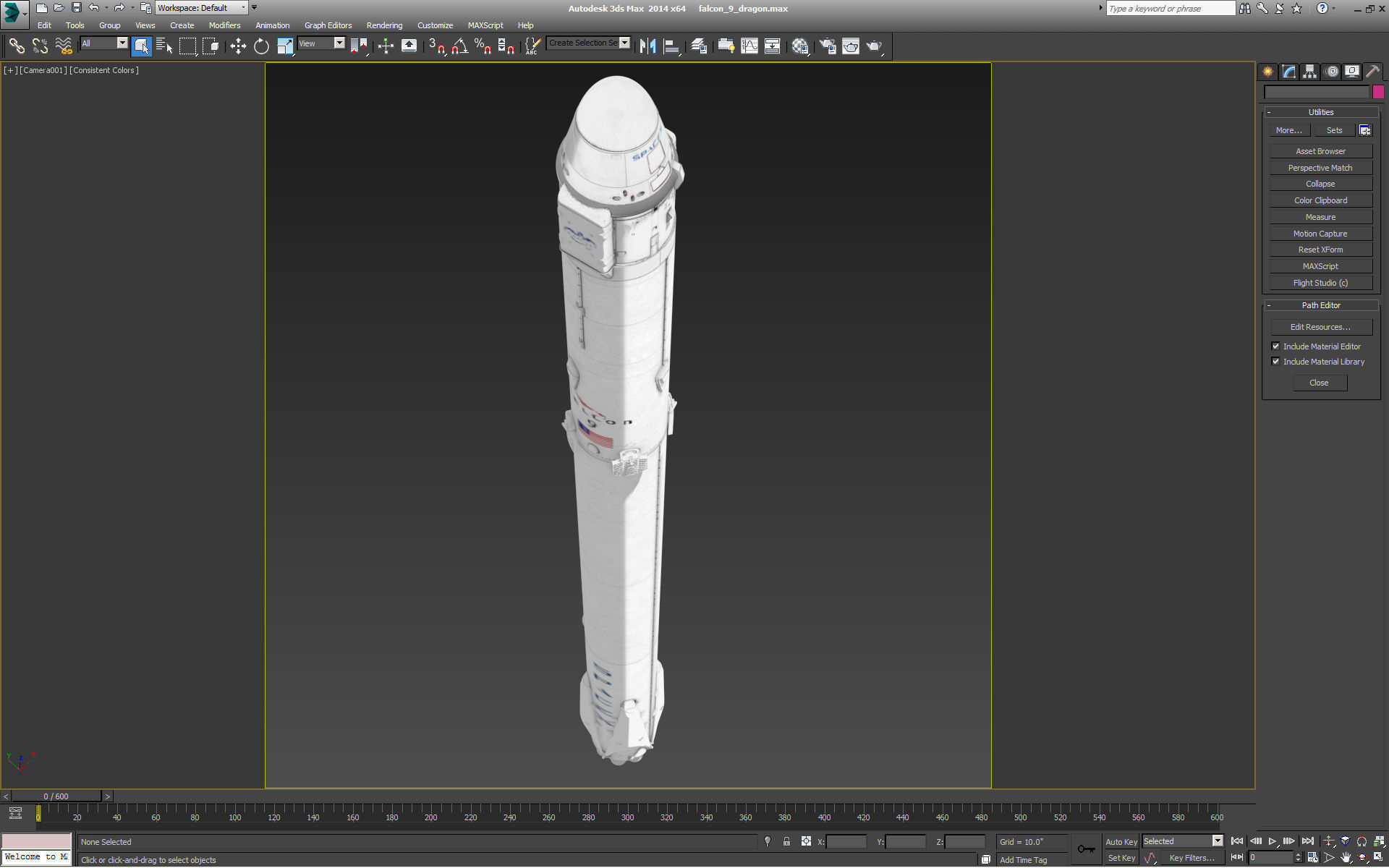 SpaceX Falcon 9 and Dragon Cargo Capsule 3D model_52