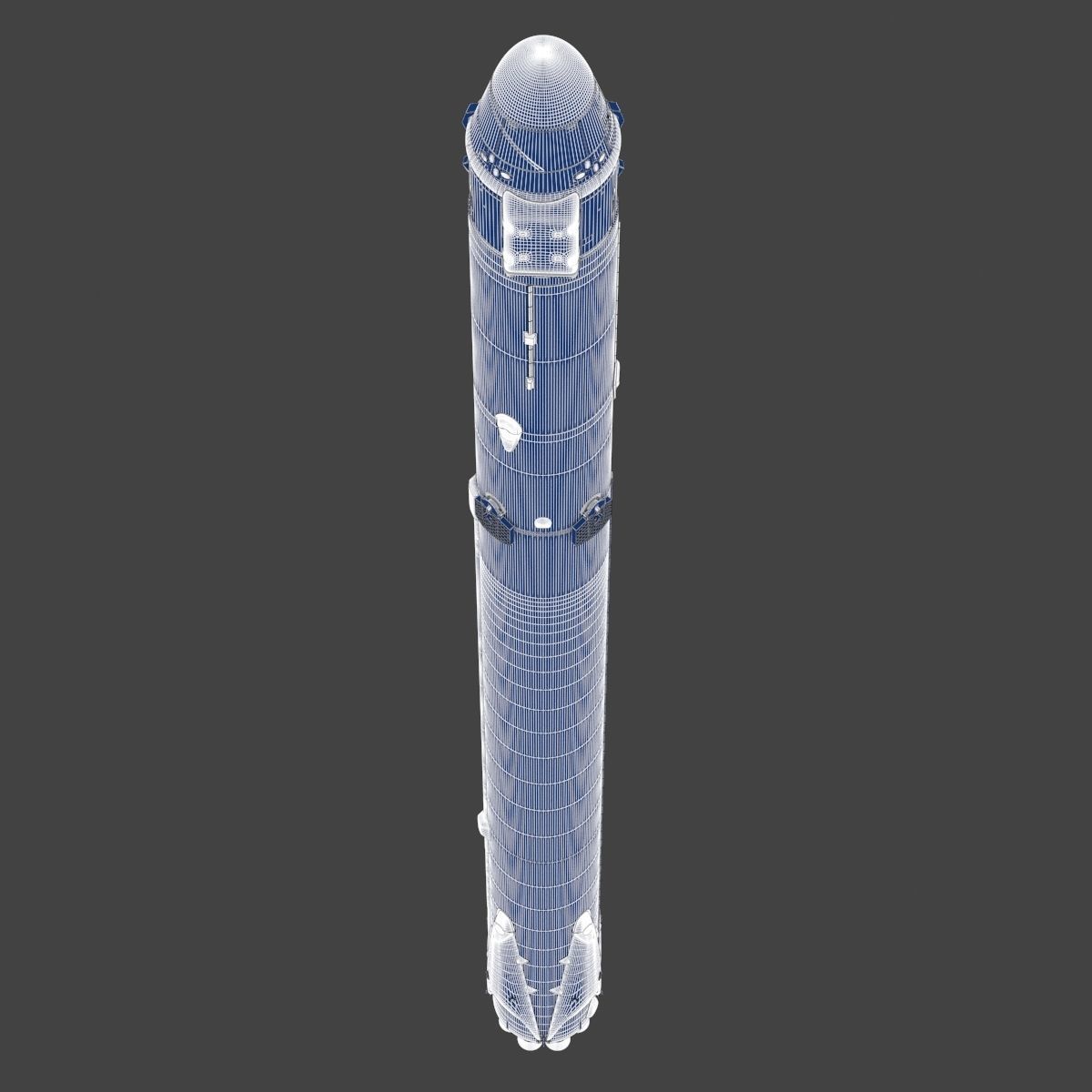 SpaceX Falcon 9 and Dragon Cargo Capsule 3D model_38
