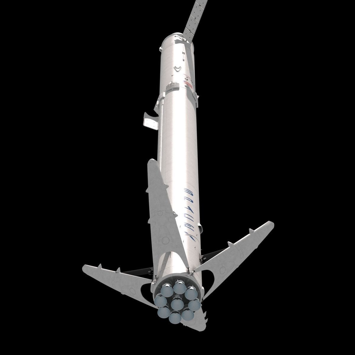 SpaceX Falcon 9 and Dragon Cargo Capsule 3D model_51