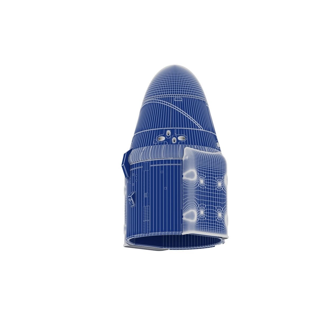 SpaceX Falcon 9 and Dragon Cargo Capsule 3D model_42