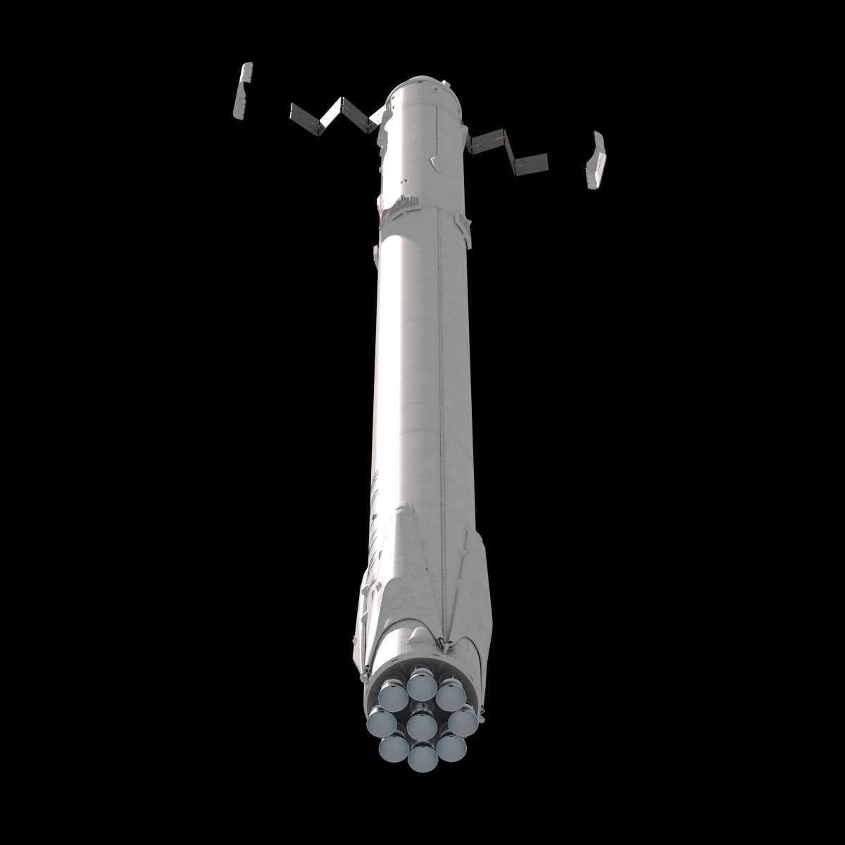 SpaceX Falcon 9 and Dragon Cargo Capsule 3D model_13