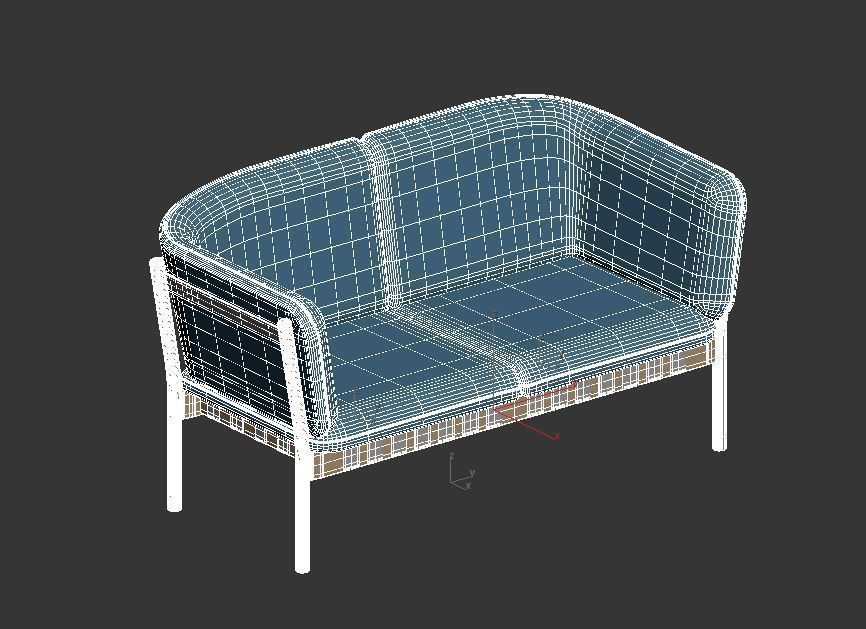 Dowel Two Seater 3D model_7