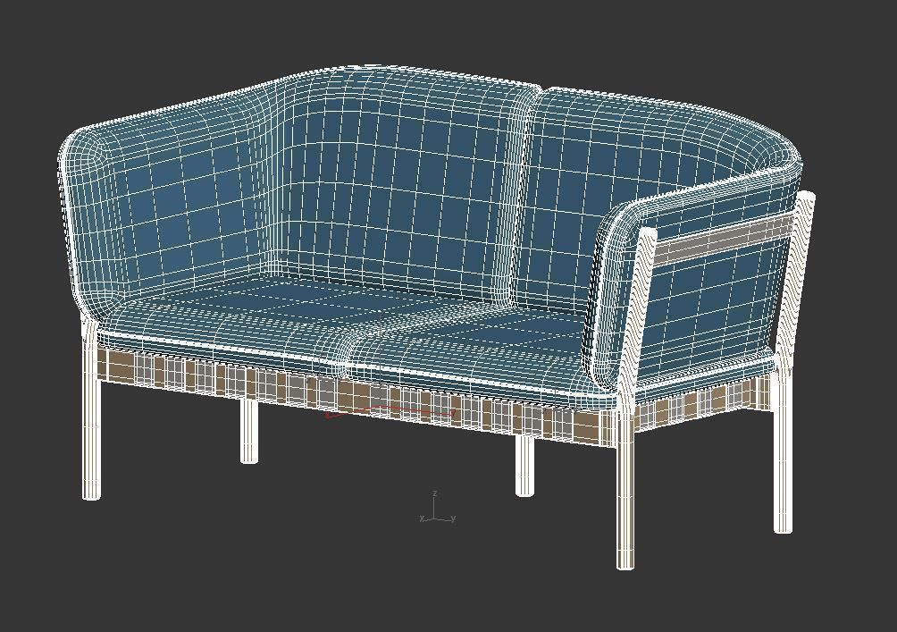 Dowel Two Seater 3D model_8